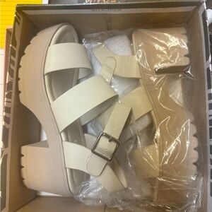 Soda Neutral Color Block Sandal
